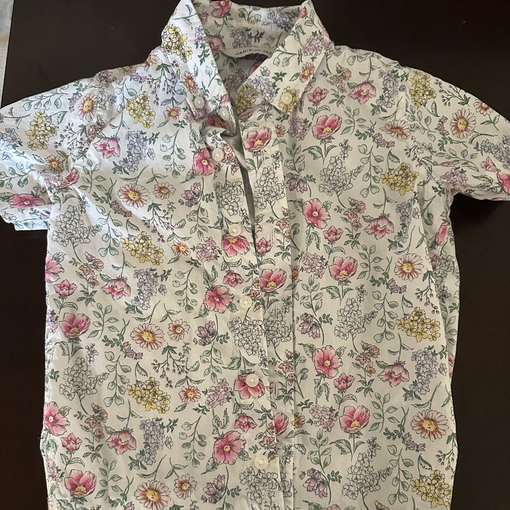 Janie and Jack size 4 boys floral short sleeve button down